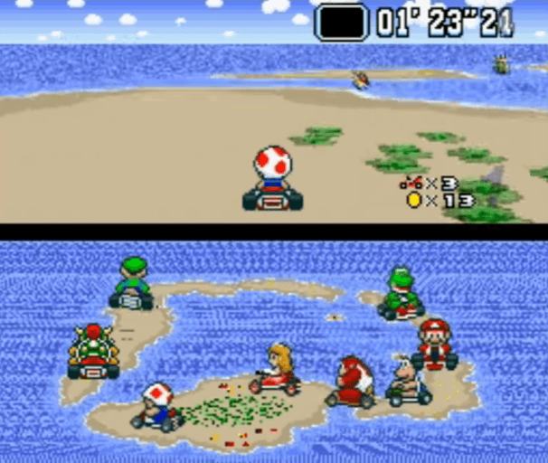 Super Mario Kart SNES gameplay